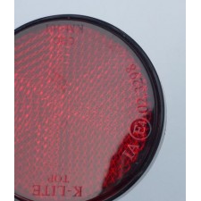 REFLECTOR - RED - WITH SCREW -  (60MM) - BLACK HEM